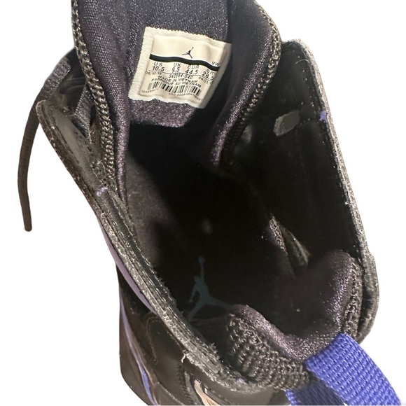 Air Jordan True Fight in Black & Blue Lagoon Leather Sneaker Shoes US 10.5 EUC - Picture 4 of 16